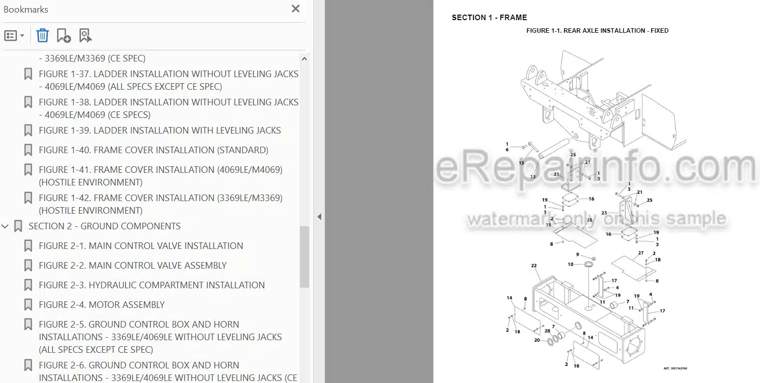 Photo 3 - JLG 3369LE 4069LE M3369 M4069 Illustrated Parts Manual Scissor Lift 3121640 SN1