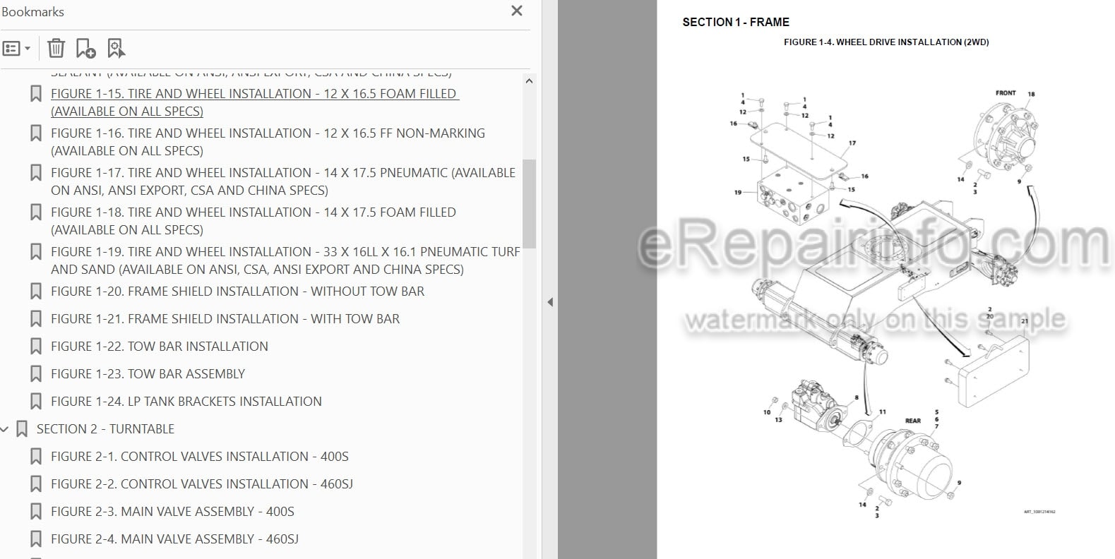 Photo 3 - JLG 400S 460SJ Illustrated Parts Manual Boom Lift 3121672 SN3