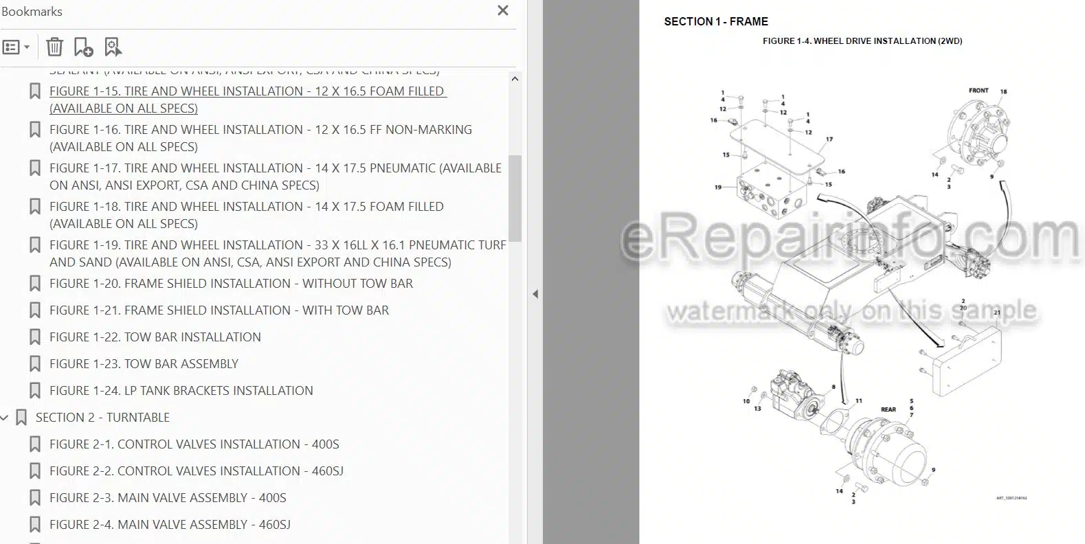 Photo 3 - JLG 400S 460SJ Illustrated Parts Manual Boom Lift 3121672 SN3