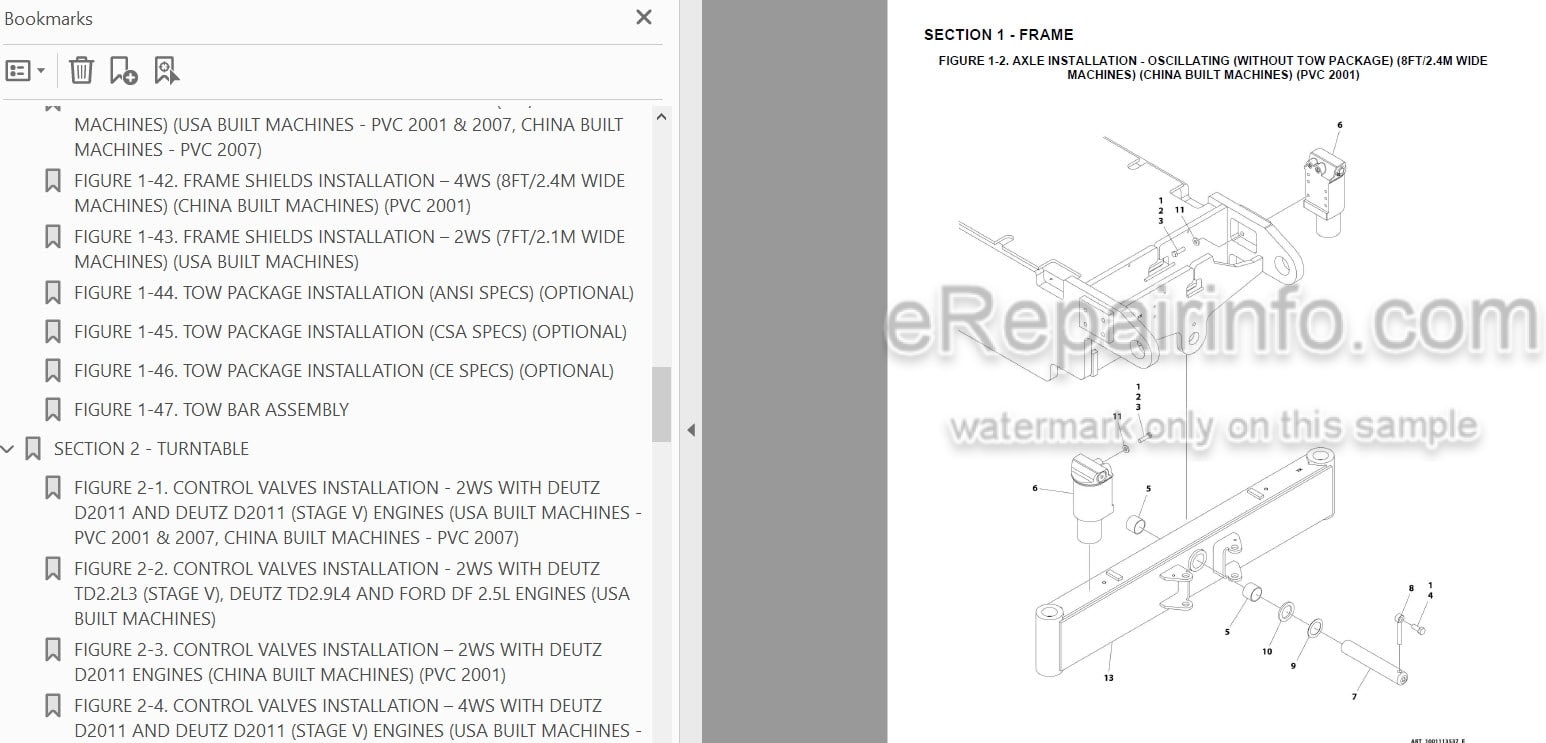Photo 3 - JLG 600AJ PVC2001 2007 Illustrated Parts Manual Boom Lift 31215032