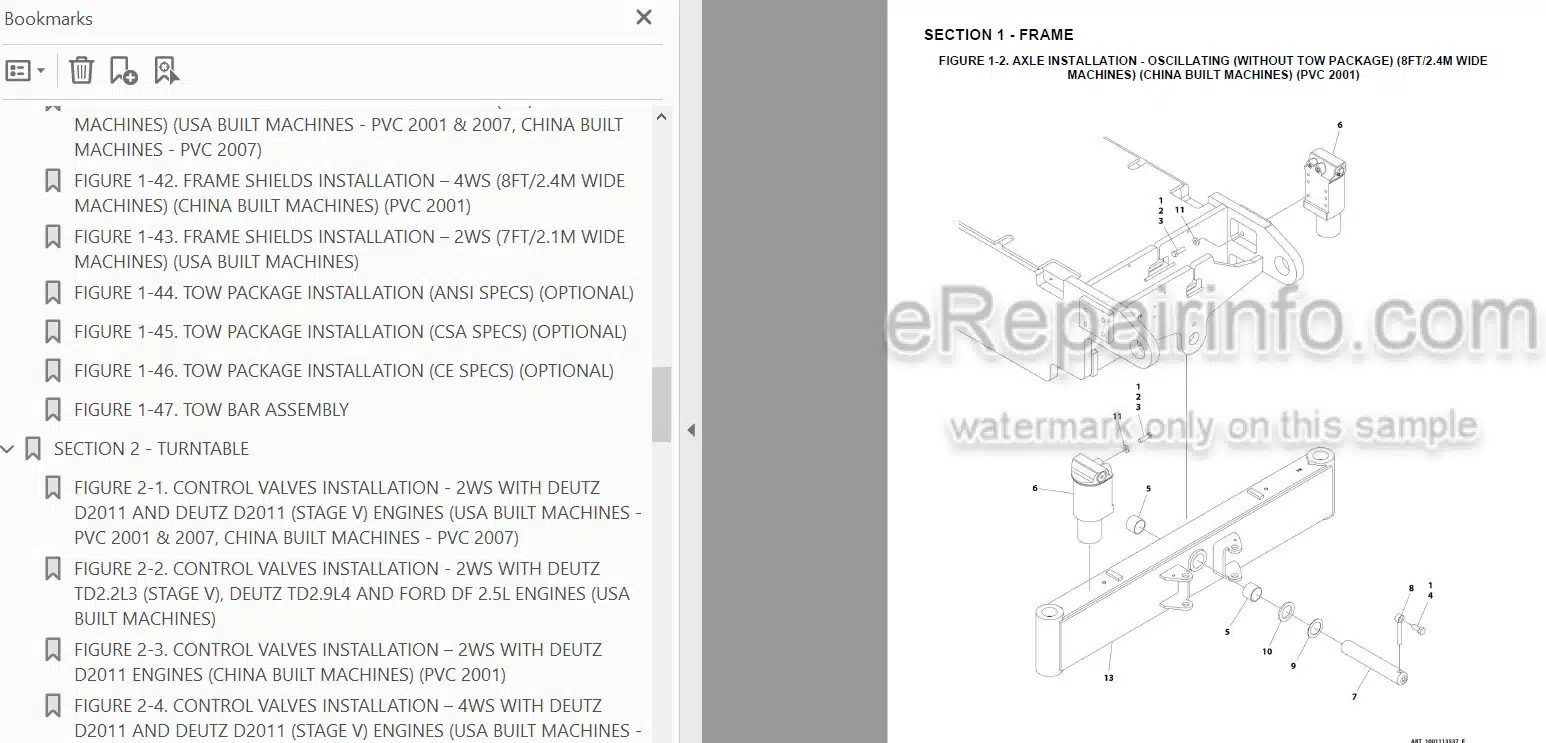 Photo 3 - JLG 600AJ PVC2001 2007 Illustrated Parts Manual Boom Lift 31215032