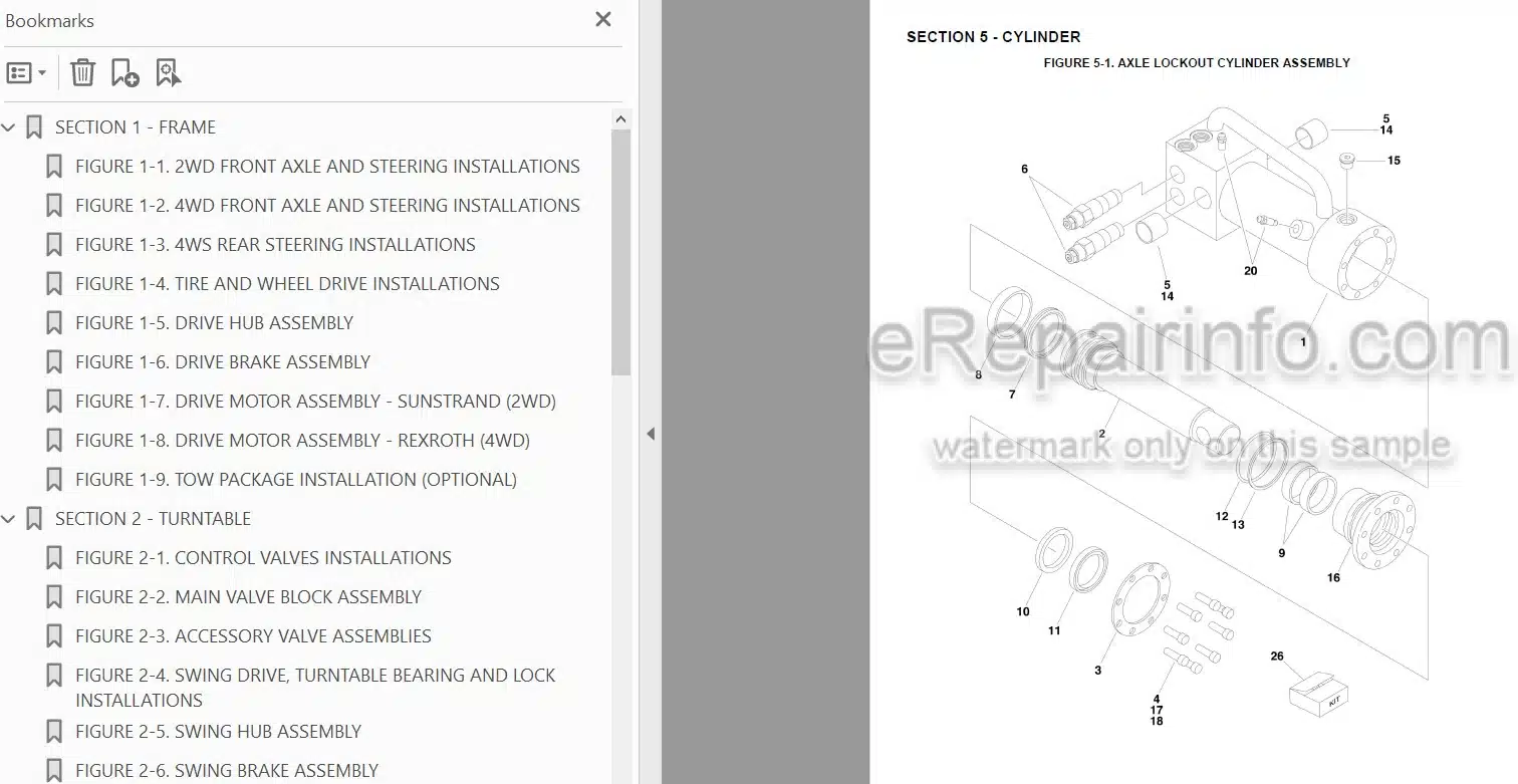Photo 3 - JLG 600A 600AJ Illustrated Parts Manual Boom Lift SN1
