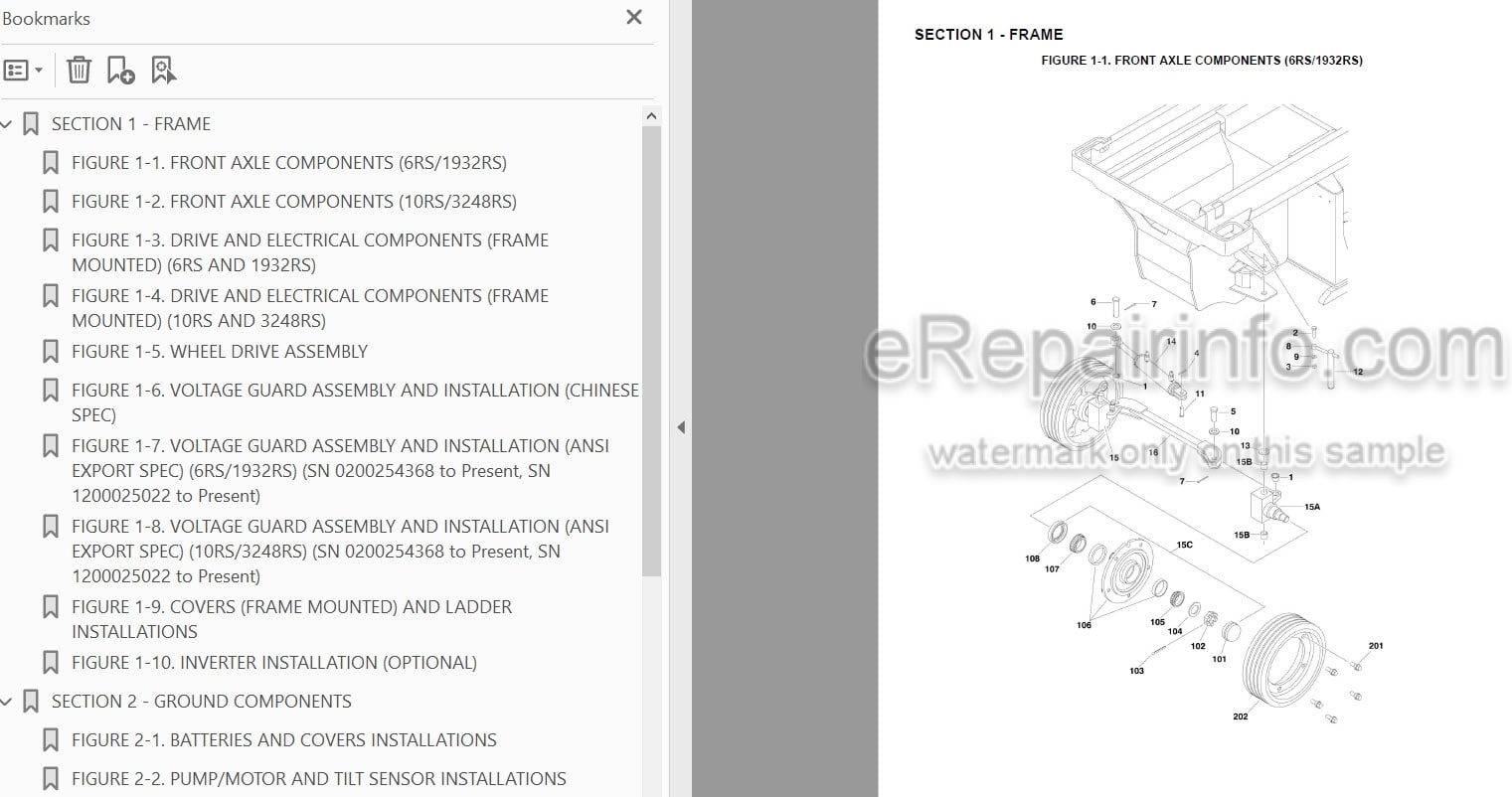 Photo 3 - JLG 6RS 10RS 1932RS 3248RS Illustrated Parts Manual Scissor Lift 3121274