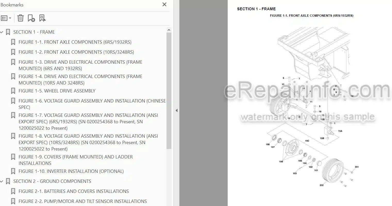 Photo 3 - JLG 6RS 10RS 1932RS 3248RS Illustrated Parts Manual Scissor Lift 3121274