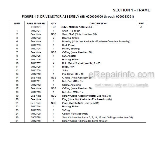 Photo 5 - JLG 800A 800AJ Illustrated Parts Manual Boom Lift SN2