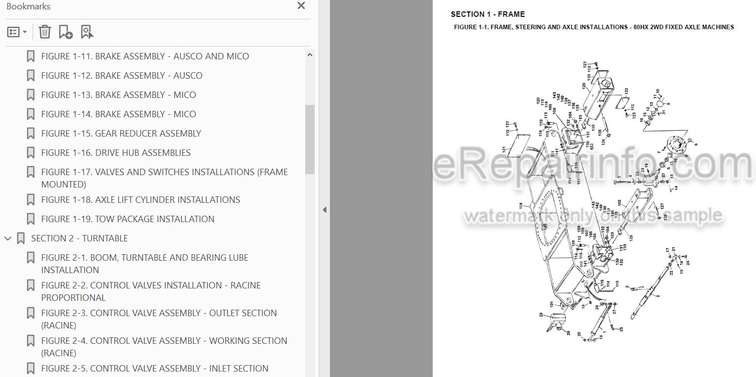 Photo 3 - JLG 80H 80HX 86HX 80HX-6 Illustrated Parts Manual Boom Lift 3120272