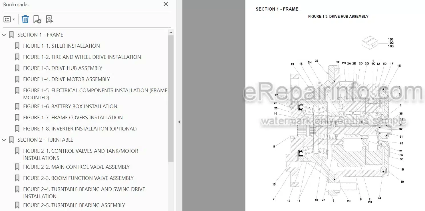 Photo 3 - JLG E300AJ E300AJP Illustrated Parts Manual Boom Lift 3121254 SN1