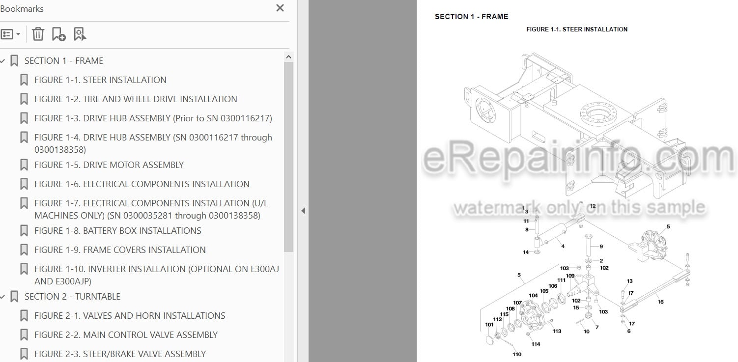 Photo 3 - JLG E300A E300AJ E300AJP Illustrated Parts Manual Boom Lift