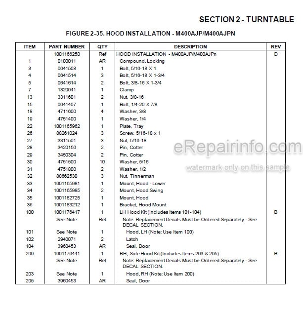 Photo 5 - JLG E400AN E400AJP E400AJPN M400AJP M400AJPN Illustrated Parts Manual Boom Lift 3121718 SN1