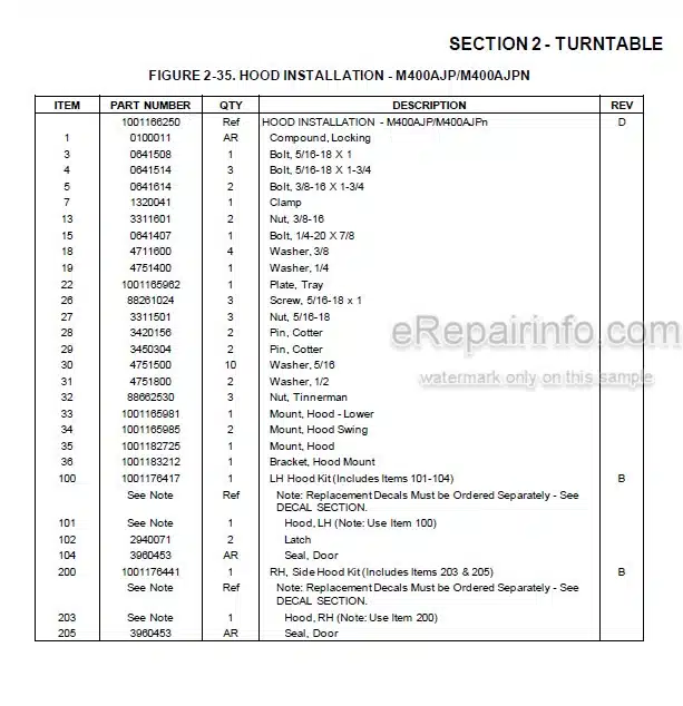 Photo 5 - JLG E400AN E400AJP E400AJPN M400AJP M400AJPN Illustrated Parts Manual Boom Lift 3121718 SN1