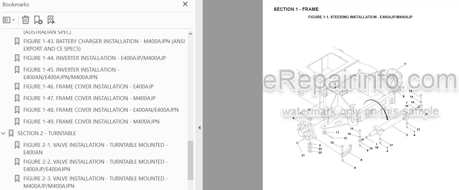 Photo 3 - JLG E400AN E400AJP E400AJPN M400AJP M400AJPN Illustrated Parts Manual Boom Lift 3121646 SN2