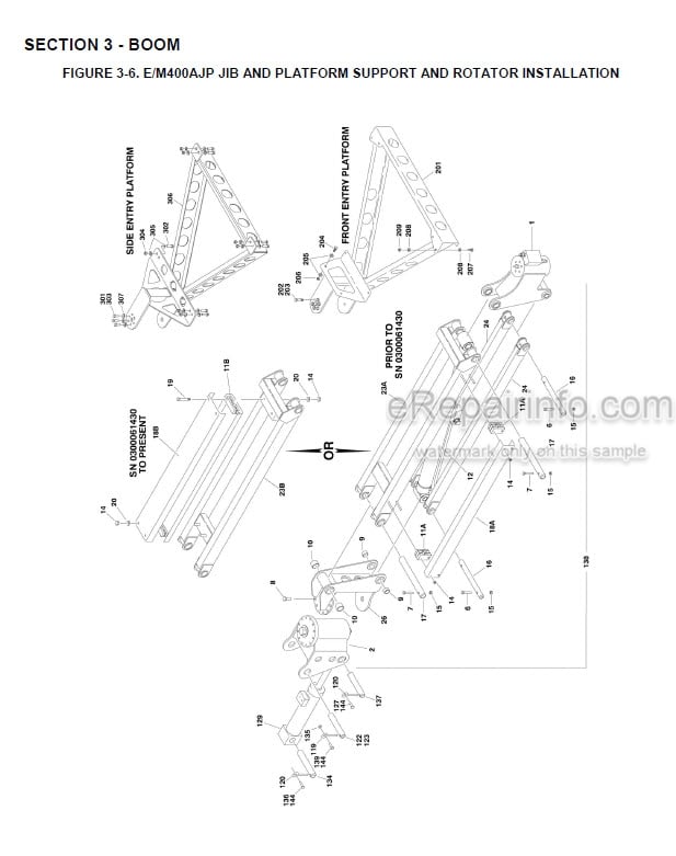 Photo 1 - JLG E400A To E450AJ Illustrated Parts Manual Boom Lift