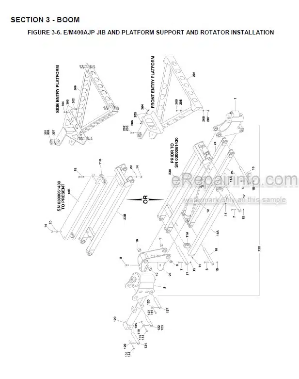 Photo 10 - JLG E400A To E450AJ Illustrated Parts Manual Boom Lift