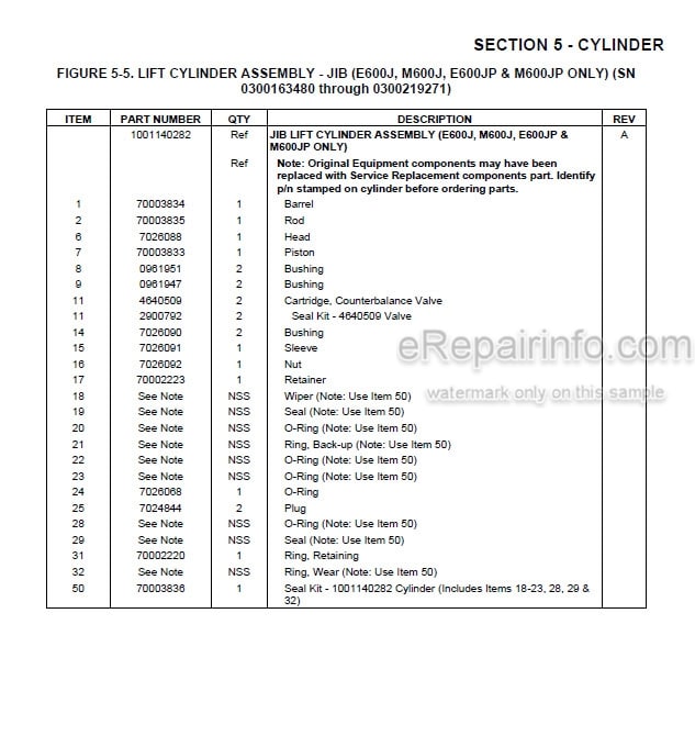 Photo 3 - JLG E600 E600J E600JP M600 M600J M600JP Illustrated Parts Manual Boom Lift SN1