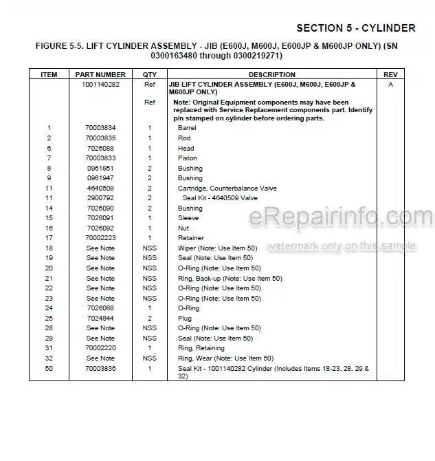 Photo 3 - JLG E600 E600J E600JP M600 M600J M600JP Illustrated Parts Manual Boom Lift SN1