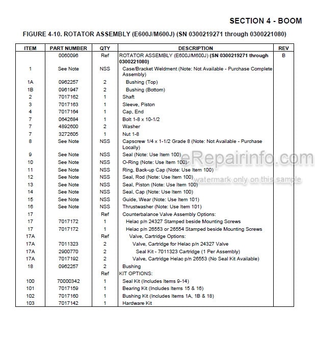 Photo 5 - JLG E600 E600J E600JP M600 M600J M600JP Illustrated Parts Manual Boom Lift 3121712 SN2