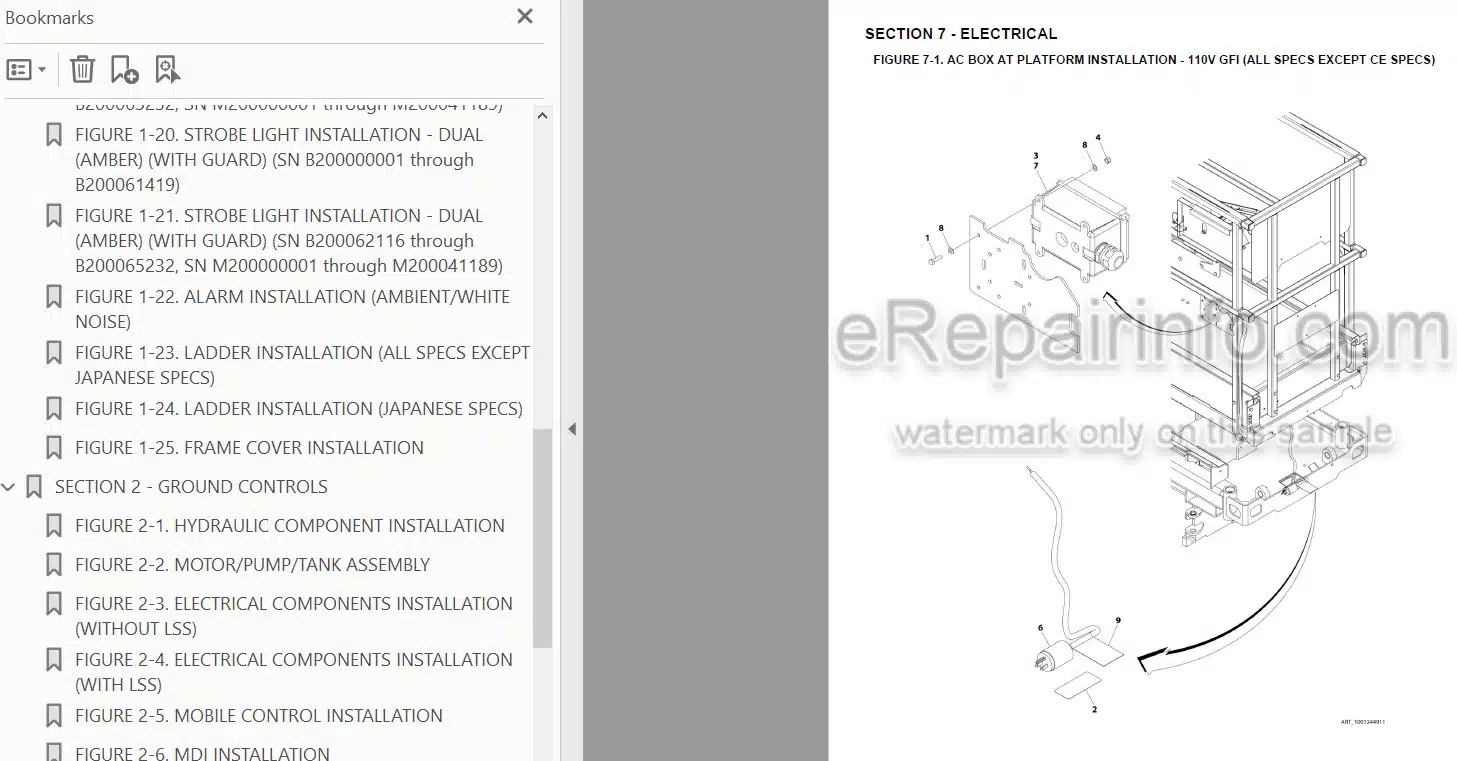 Photo 3 - JLG ES1530L Illustrated Parts Manual Scissor Lift 3121796