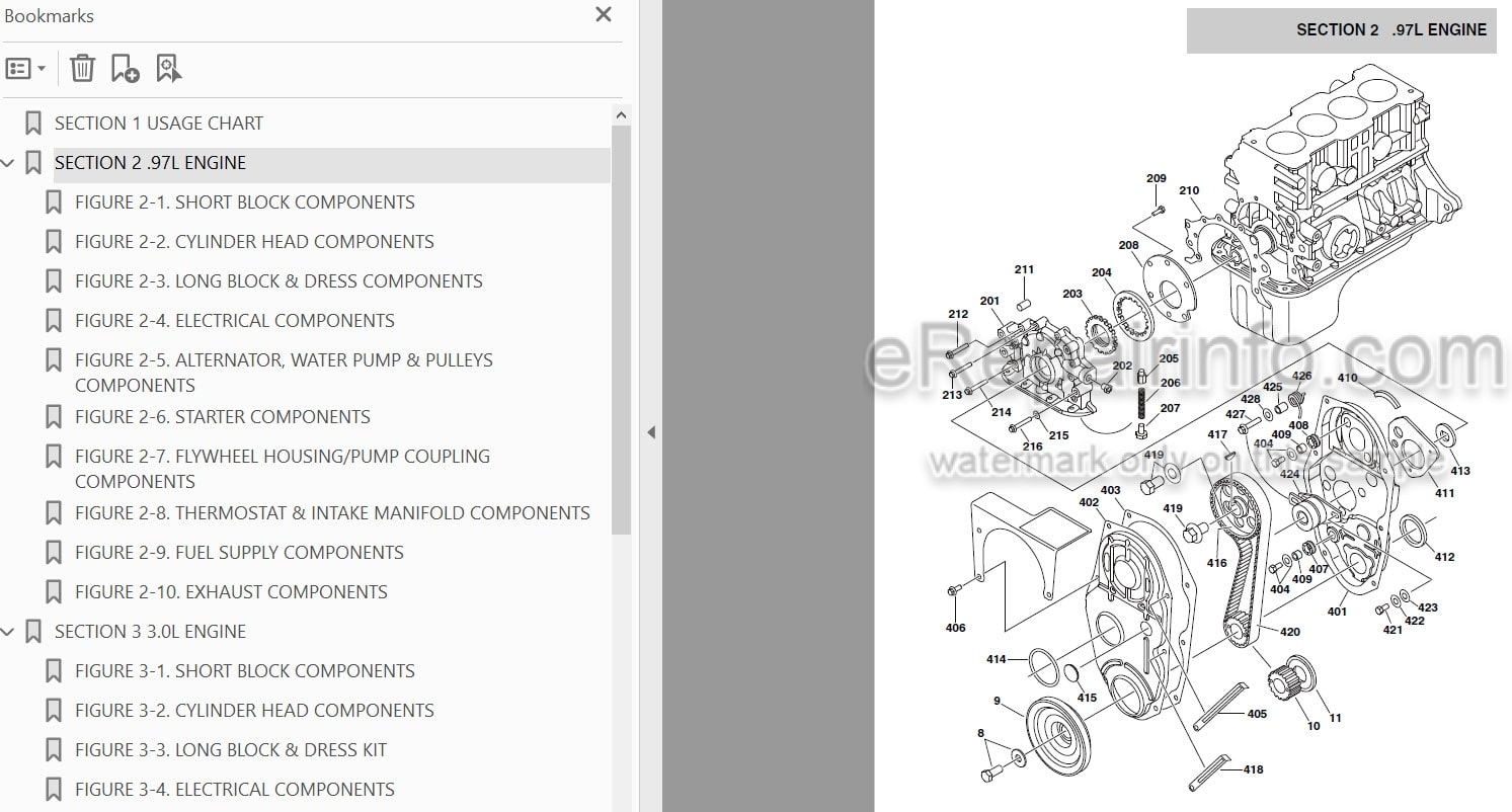 Photo 4 - JLG GM Illustrated Parts Manual Engine Parts Supplement 3121245