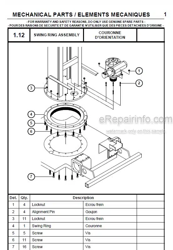 Photo 11 - JLG Grove Delta Toucan 1100 Spare Parts Manual Mast Boom Lift MA0086-00