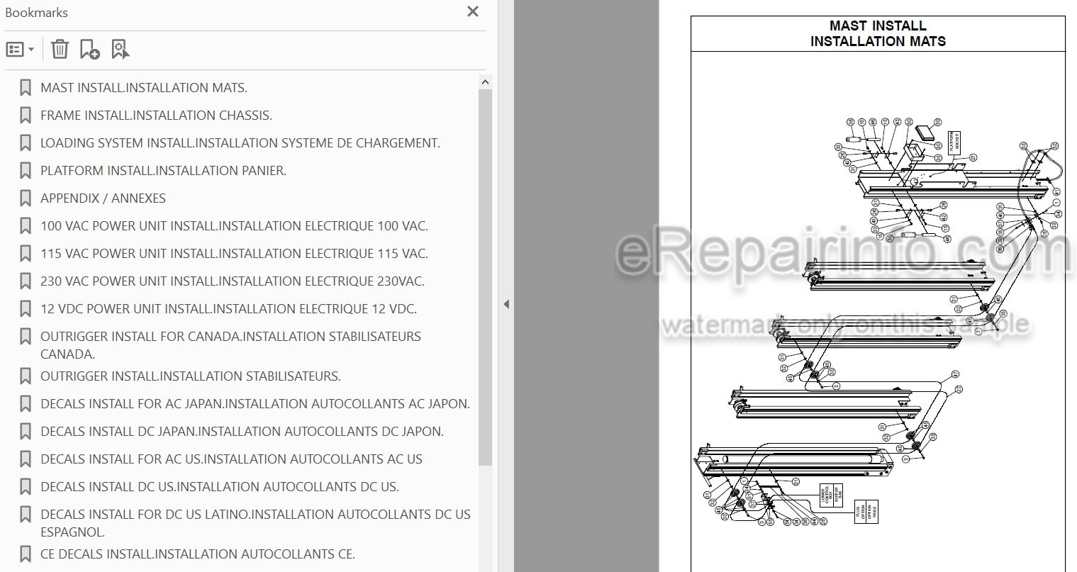 Photo 3 - JLG Grove P20AC P20DC Spare Parts Manual Mast Boom Lift