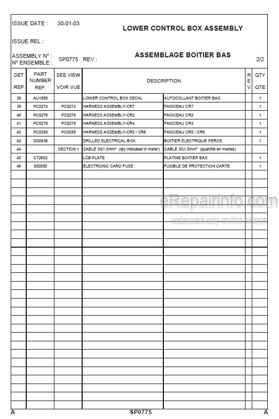 Photo 4 - JLG Grove P20AC P20DC Spare Parts Manual Mast Boom Lift