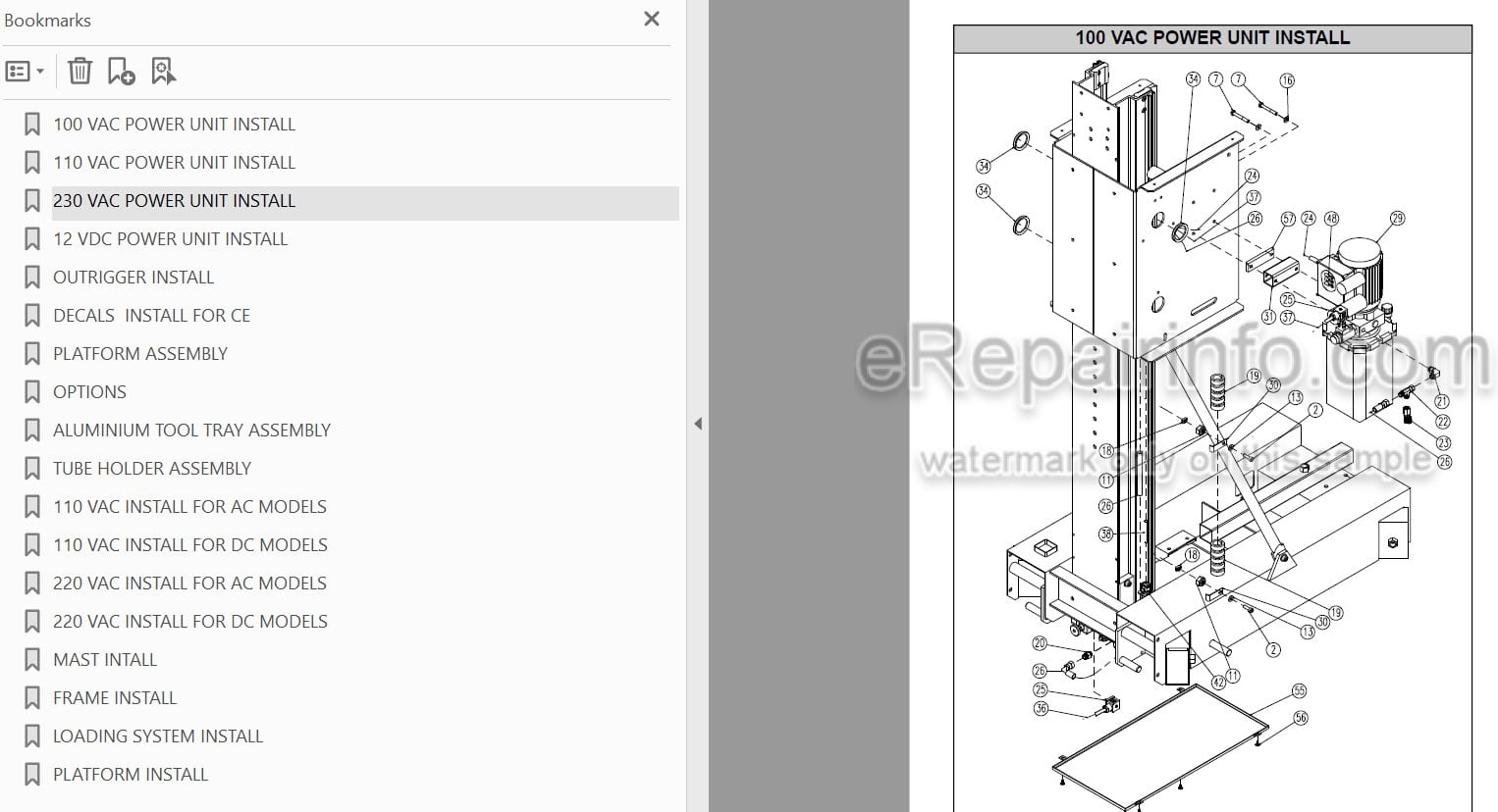 Photo 3 - JLG Grove P21AC P21DC Spare Parts Manual Mast Boom Lift