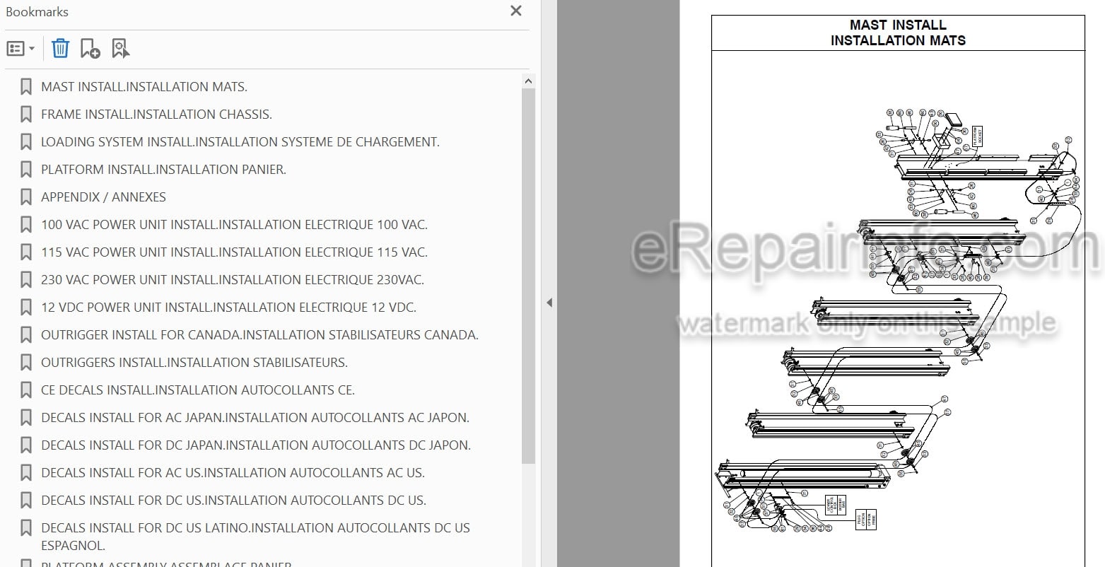 Photo 3 - JLG Grove P25AC P25DC Spare Parts Manual Mast Boom Lift
