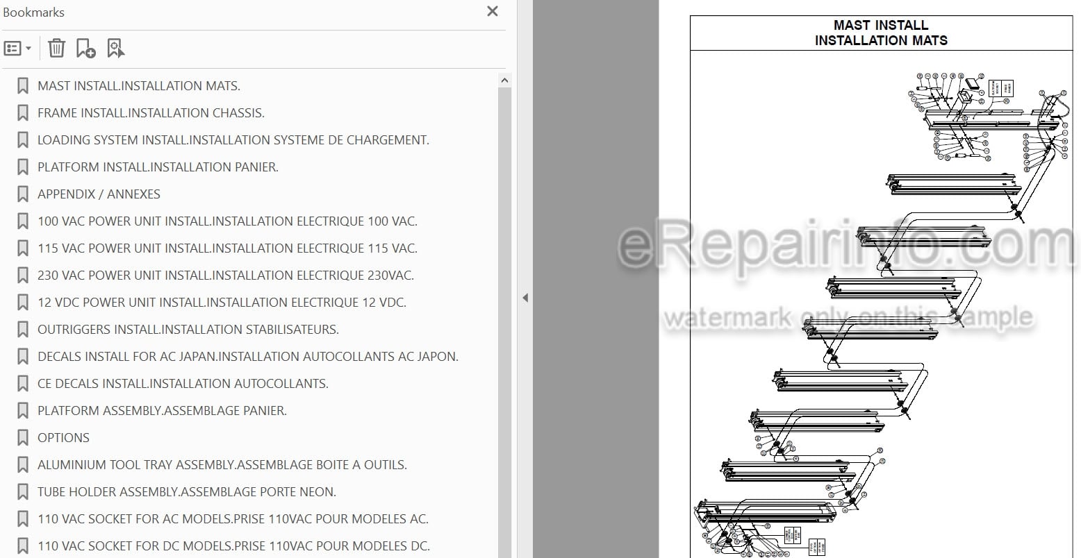 Photo 3 - JLG Grove P40AC P40DC Spare Parts Manual Mast Boom Lift[7]