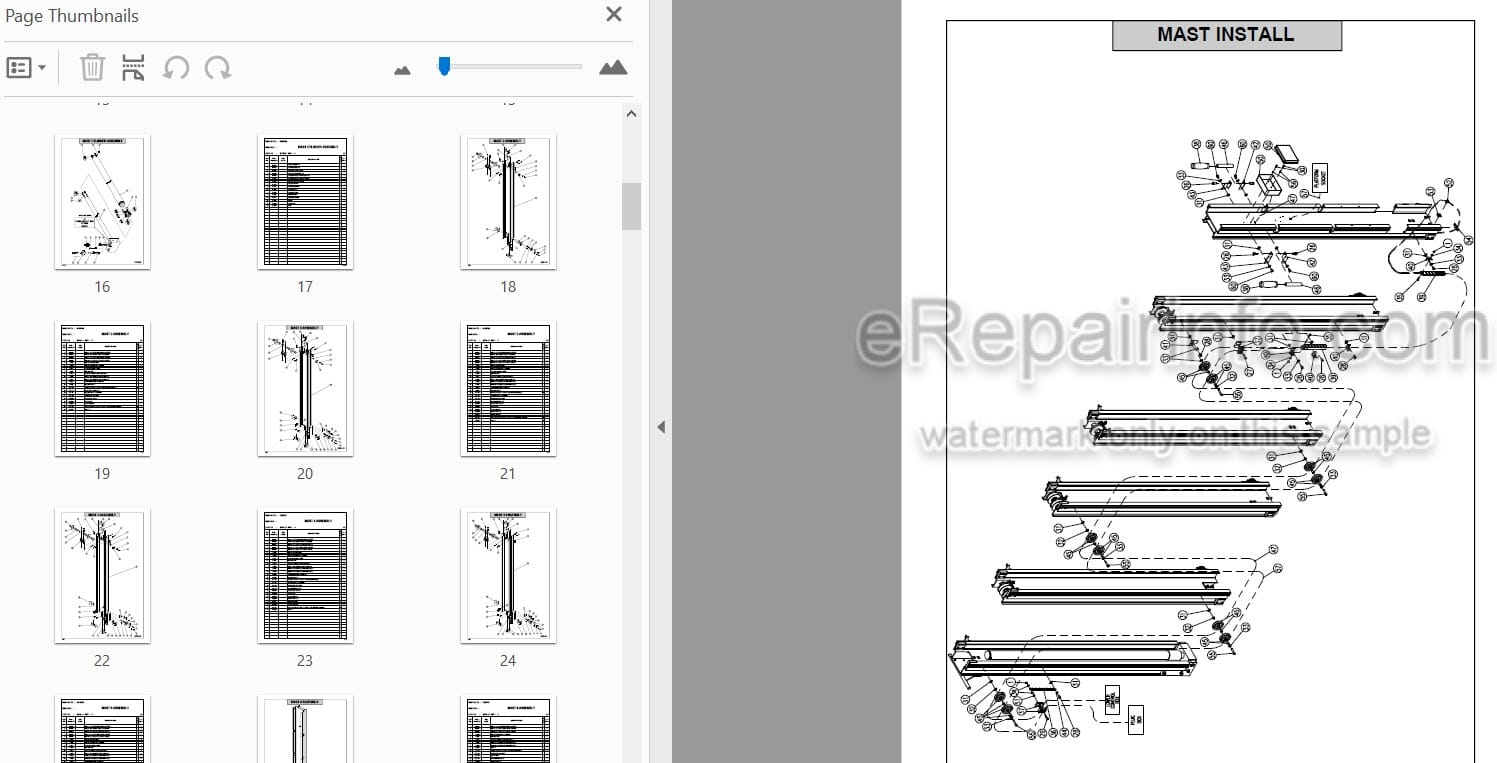 Photo 3 - JLG Grove PM31AC PM31DC Spare Parts Manual Mast Boom Lift