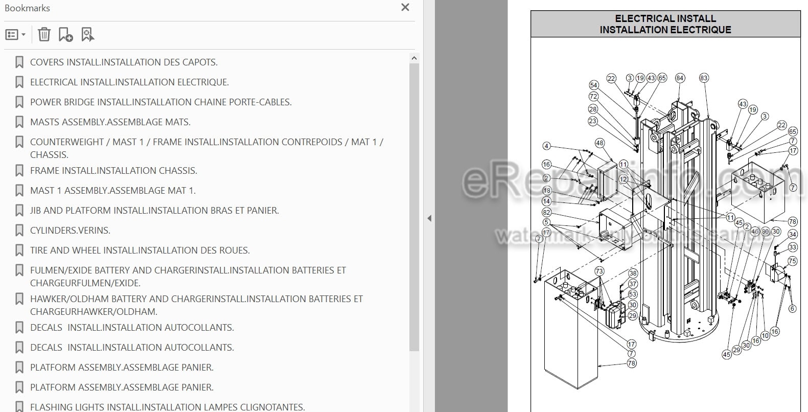 Photo 3 - JLG Grove Toucan 1010 1010I Illustrated Parts Manual Mast Boom Lift