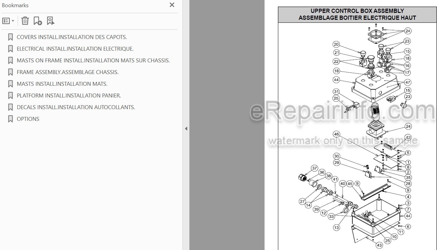 Photo 3 - JLG Grove Toucan Junior 6 V1331E Spare Parts Manual Mast Boom Lift MA0202-02