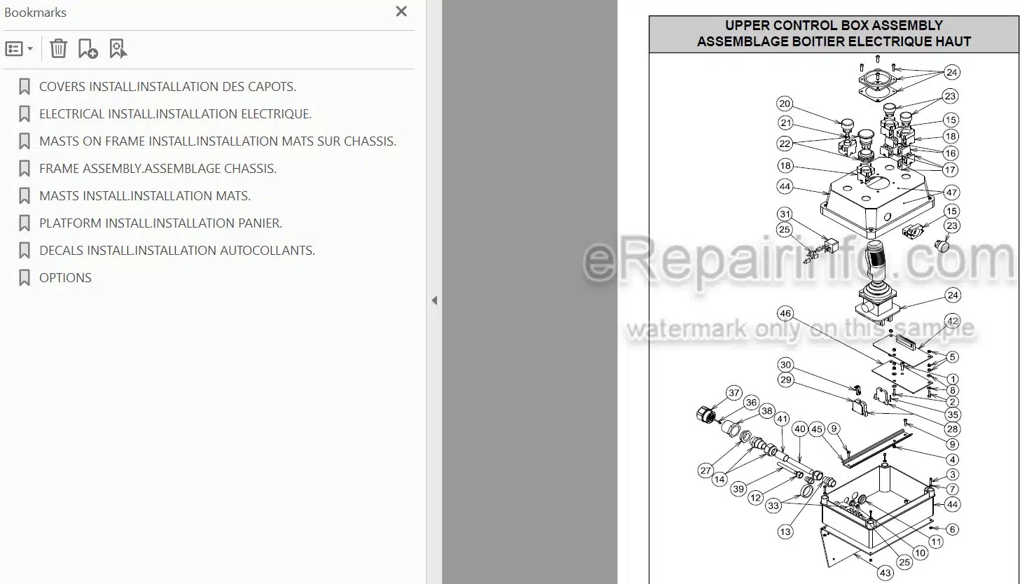Photo 3 - JLG Grove Toucan Junior 6 V1331E Spare Parts Manual Mast Boom Lift MA0202-02