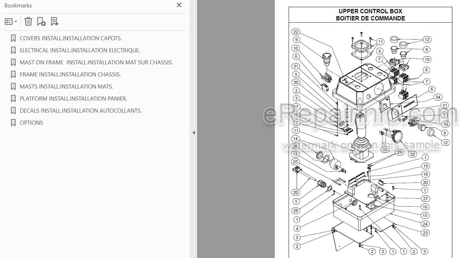 Photo 3 - JLG Grove Toucan Junior 8 8DI Spare Parts Manual Mast Boom Lift MA0241-03