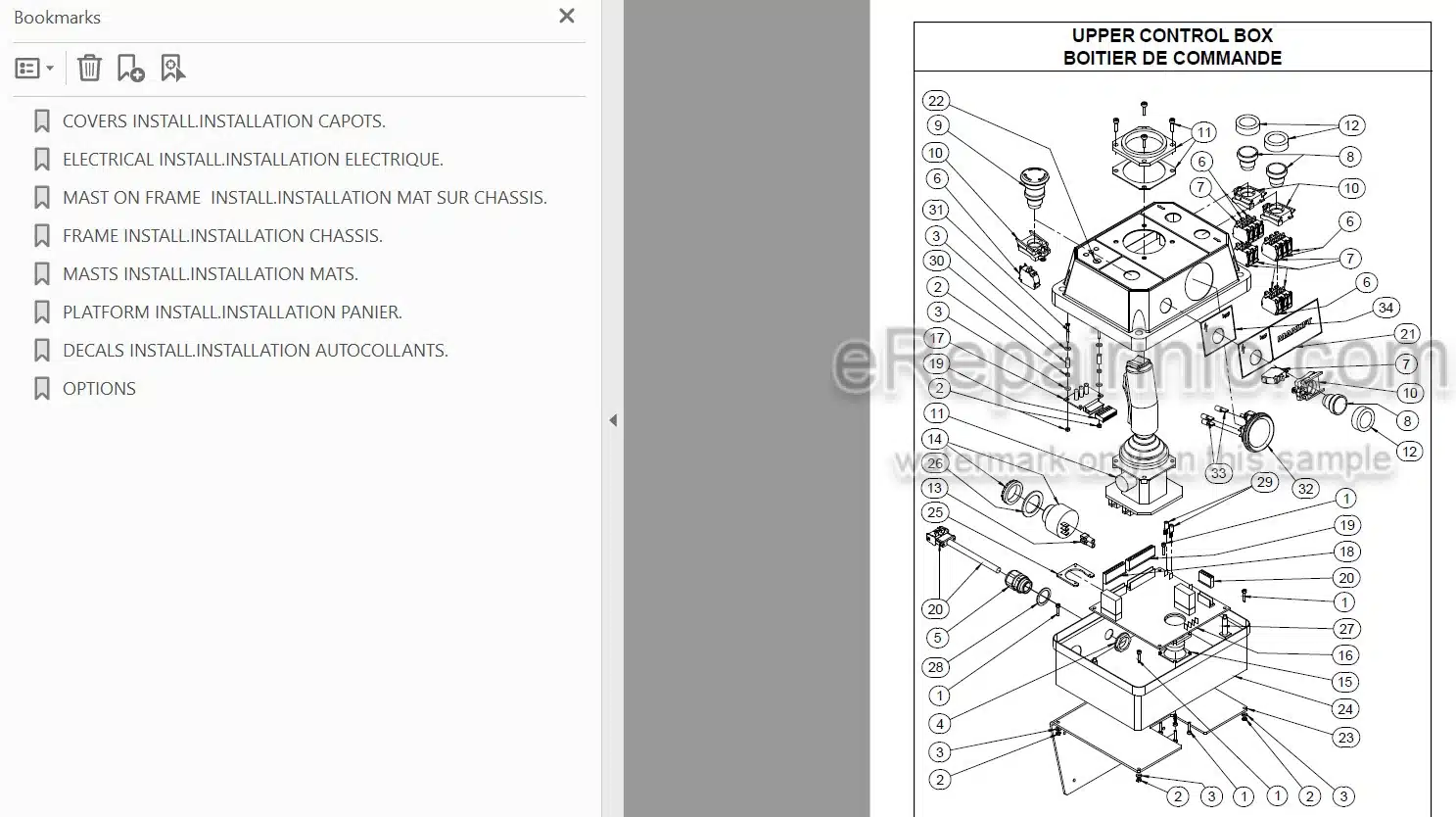 Photo 3 - JLG Grove Toucan Junior 8 8DI Spare Parts Manual Mast Boom Lift MA0241-03