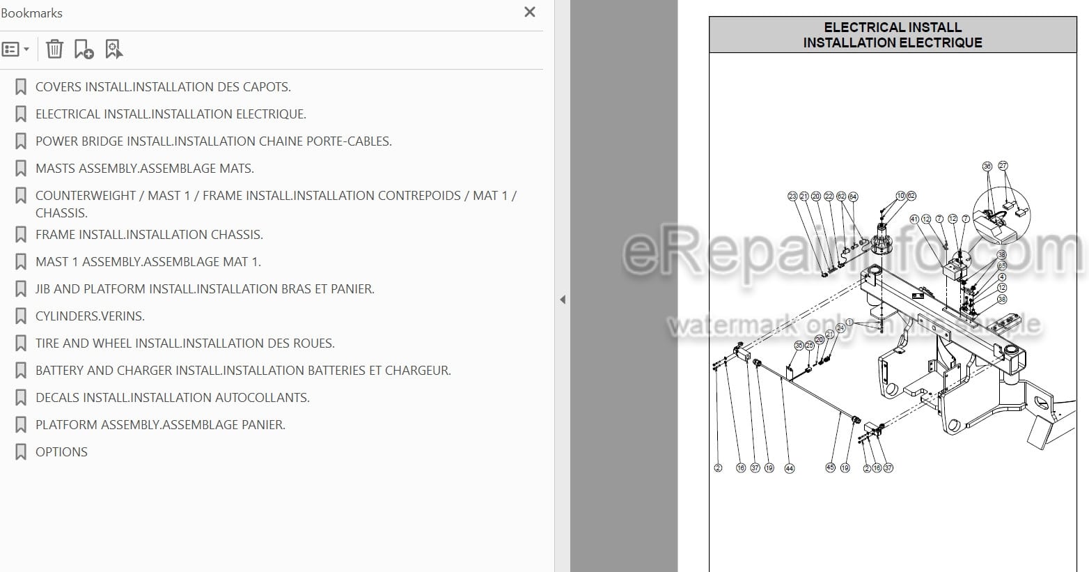 Photo 3 - JLG Grove V2642E Spare Parts Manual Mast Boom Lift
