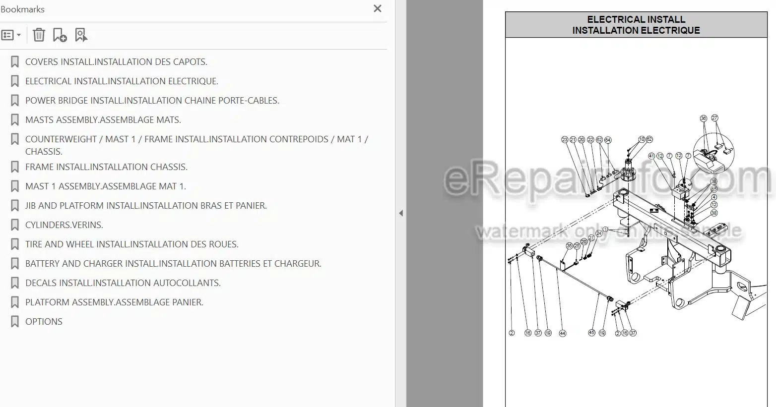 Photo 3 - JLG Grove V2642E Spare Parts Manual Mast Boom Lift