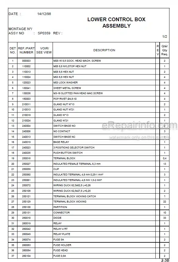 Photo 4 - JLG Grove VM2639E Spare Parts Manual Mast Boom Lift