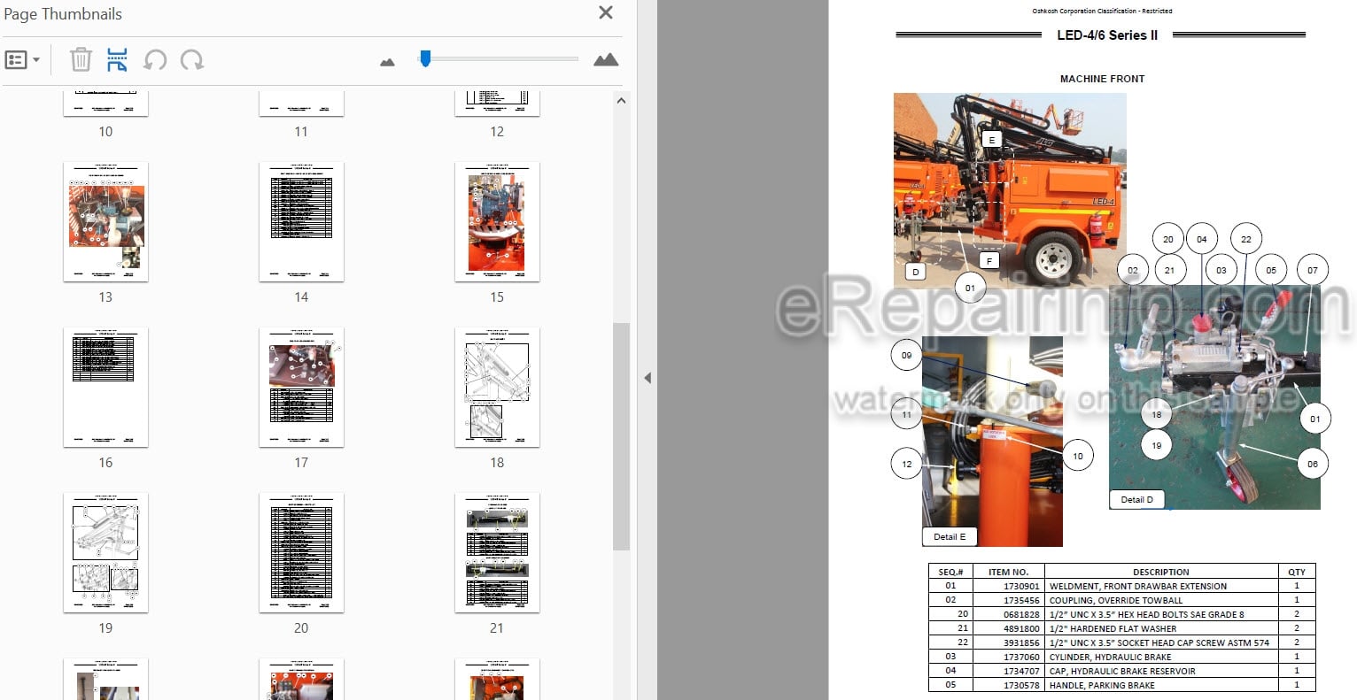 Photo 3 - JLG LED-4 LED-6 Series II Illustrated Parts Manual Lighting Tower 1001259399