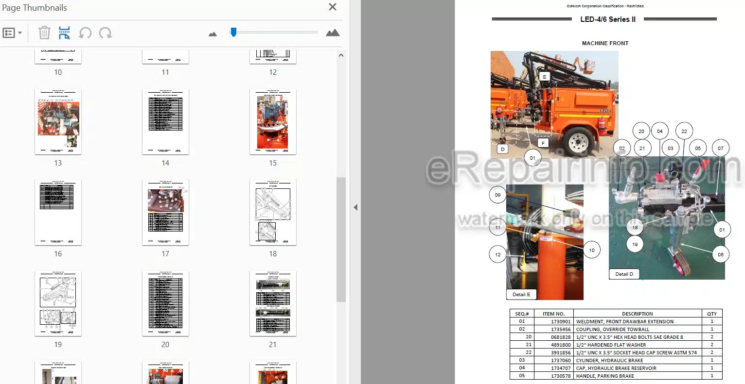 Photo 3 - JLG LED-4 LED-6 Series II Illustrated Parts Manual Lighting Tower 1001259399