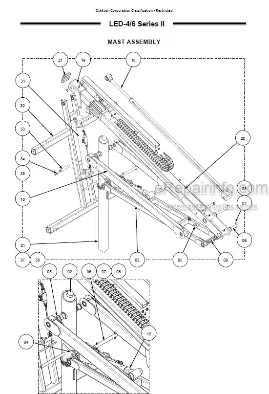 Photo 4 - JLG LED-4 LED-6 Series II Illustrated Parts Manual Lighting Tower 1001259399