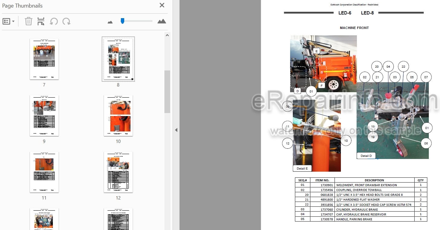 Photo 3 - JLG LED-6 LED-8 Illustrated Parts Manual Lighting Tower 1001176594