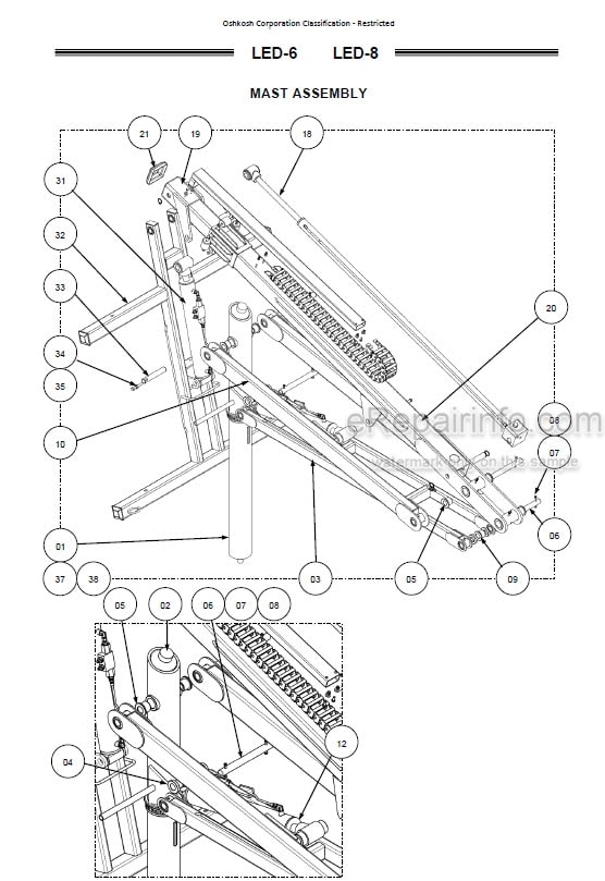 Photo 4 - JLG LED-6 LED-8 Illustrated Parts Manual Lighting Tower 1001176594