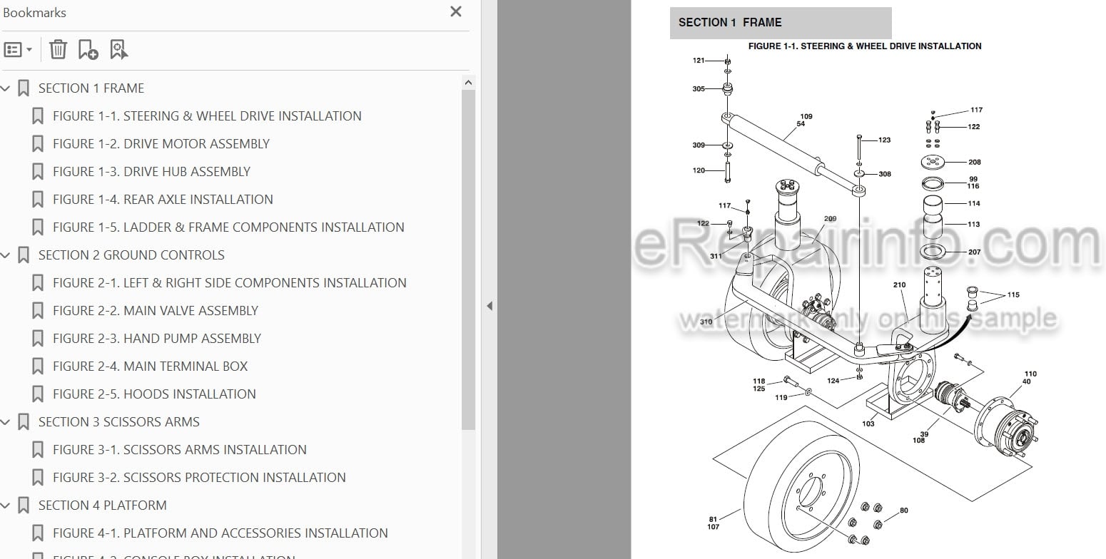 Photo 3 - JLG Liftlux 153-12 180-12 Illustrated Parts Manual Scissor Lift 3121311 SN2