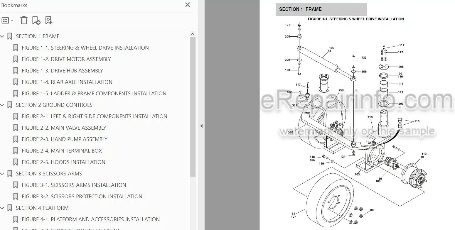 Photo 3 - JLG Liftlux 153-12 180-12 Illustrated Parts Manual Scissor Lift 3121311 SN2