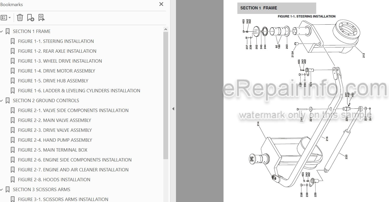 Photo 3 - JLG Liftlux 203-24 Illustrated Parts Manual Scissor Lift SN1