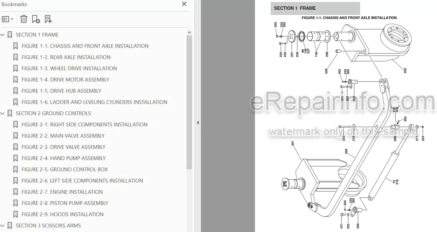 Photo 3 - JLG Liftlux 210-25 245-25 Illustrated Parts Manual Scissor Lift SN1