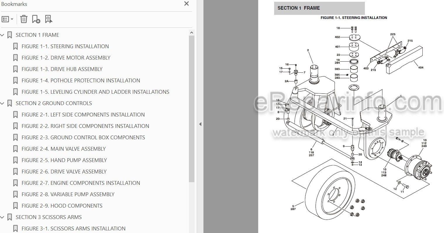 Photo 3 - JLG Liftlux 245-12 Illustrated Parts Manual Scissor Lift 3121314