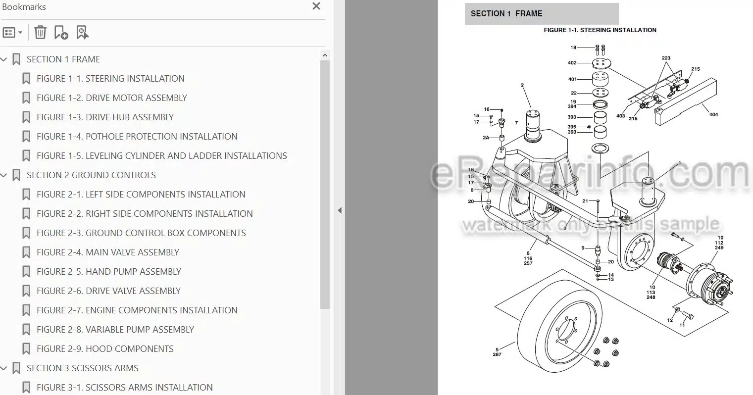 Photo 3 - JLG Liftlux 245-12 Illustrated Parts Manual Scissor Lift 3121314