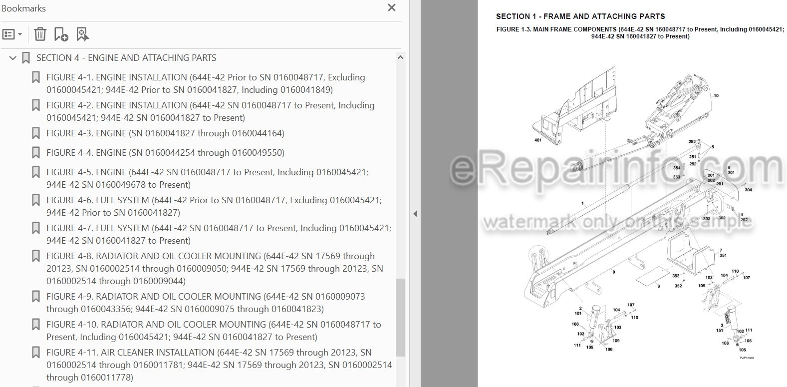 Photo 3 - JLG Lull 644E-42 944E-42 Illustrated Parts Manual Telehandler 8990462