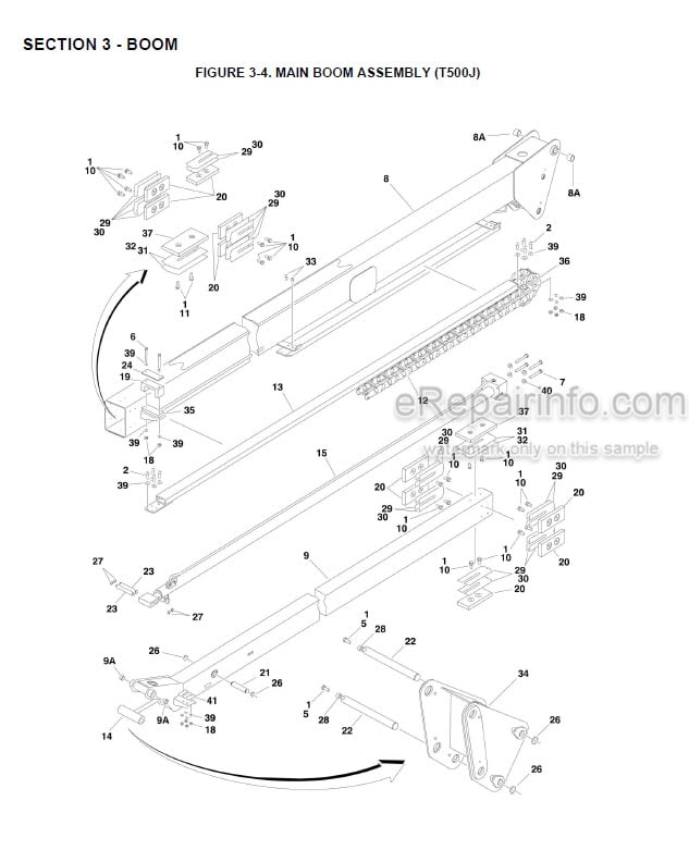Photo 7 - JLG T350 T500J Illustrated Parts Manual Boom Lift 3121199